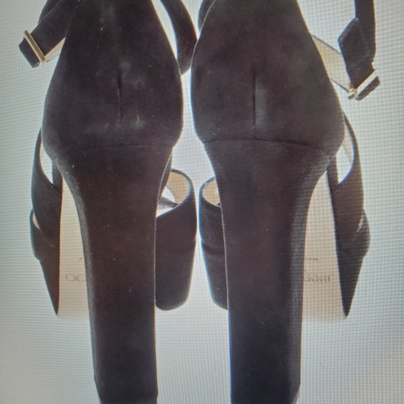 Jimmy Choo Black Suede Pumps Platforms - Picture 4 of 5